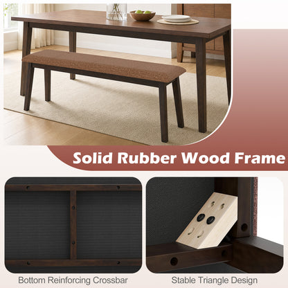 Upholstered Entryway Bench 43.5 Inch with Rubber Wood Frame