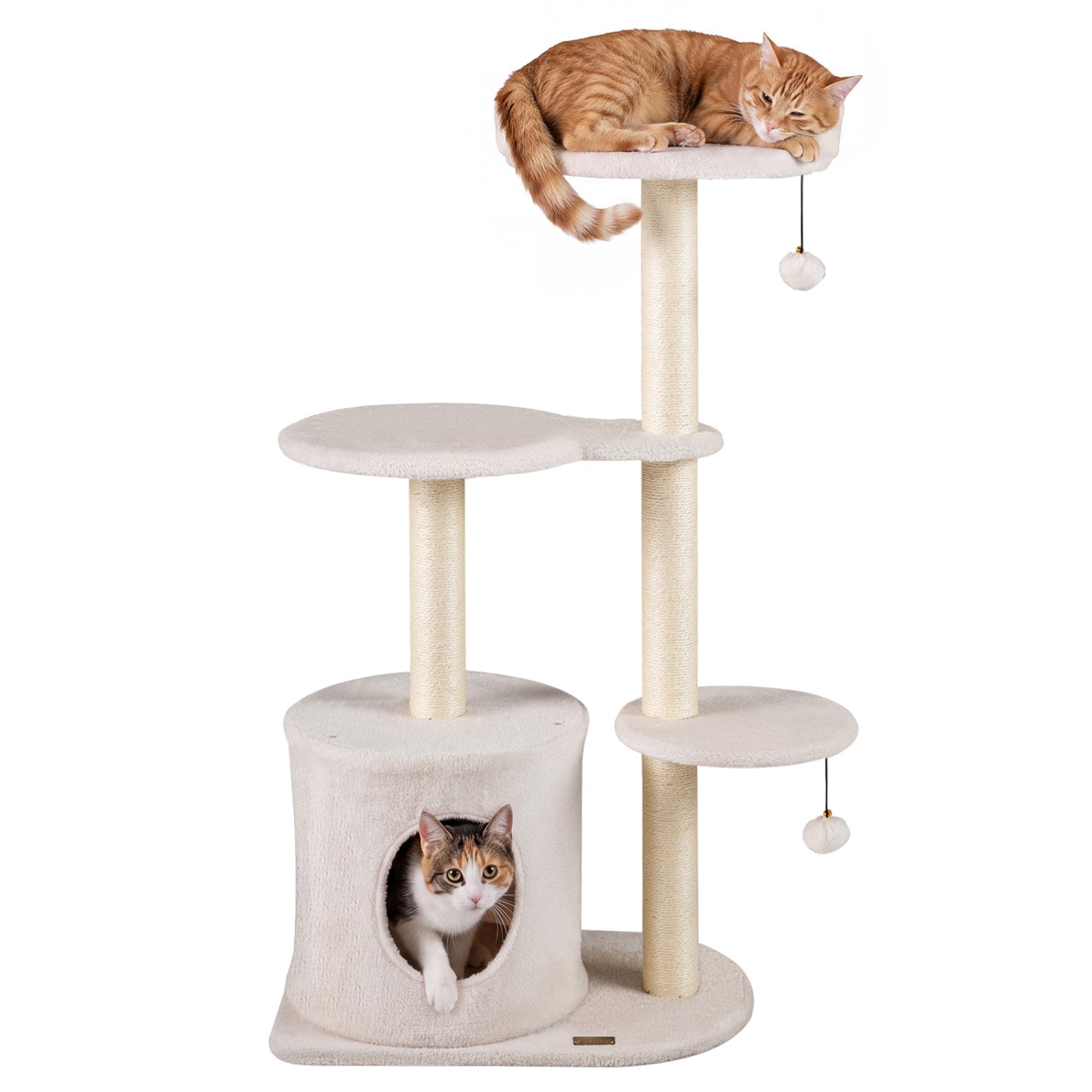 Cat Tree 43" with Condo, Perches & Scratching Posts