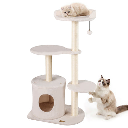 Cat Tree 43" with Condo, Perches & Scratching Posts