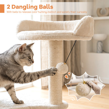 Cat Tree 43" with Condo, Perches & Scratching Posts