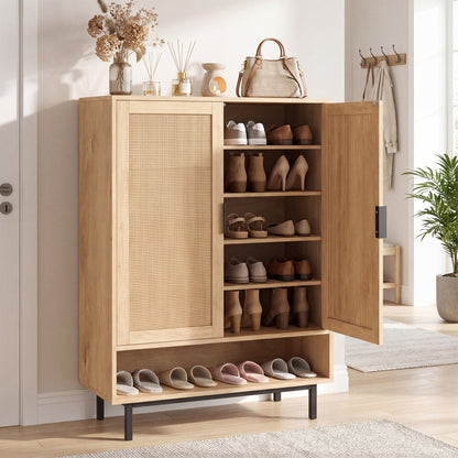 6-Tier Tall Shoe Cabinet with Double Doors - 43 Inch