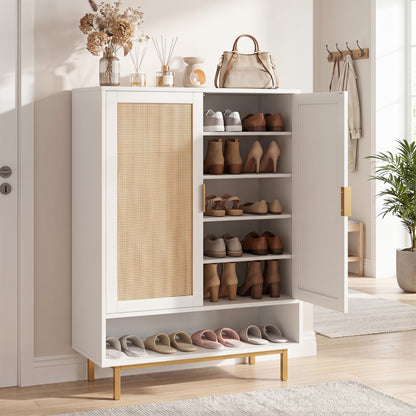 6-Tier Tall Shoe Cabinet with Double Doors - 43 Inch