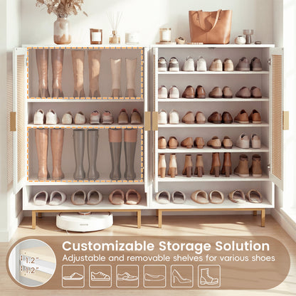 6-Tier Tall Shoe Cabinet with Double Doors - 43 Inch