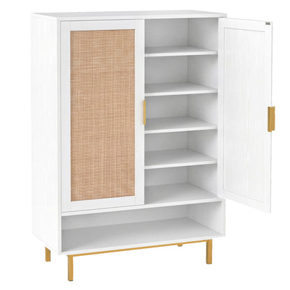 6-Tier Tall Shoe Cabinet with Double Doors - 43 Inch