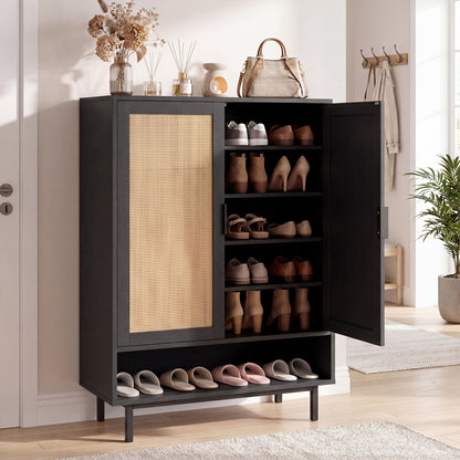 6-Tier Tall Shoe Cabinet with Double Doors - 43 Inch