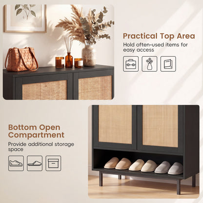 6-Tier Tall Shoe Cabinet with Double Doors - 43 Inch