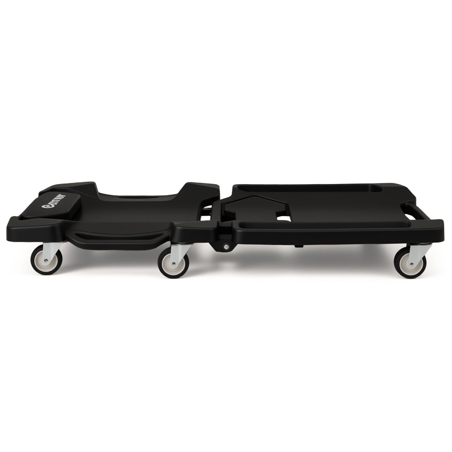 43 Inches Foldable Mechanic Creeper with Padded Headrest and Tool Trays-Black