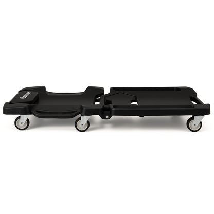 43 Inches Foldable Mechanic Creeper with Padded Headrest and Tool Trays-Black