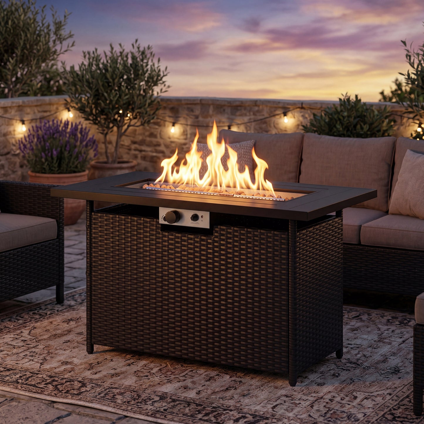 44.5" Propane Fire Pit Table with 50,000 BTU Burner