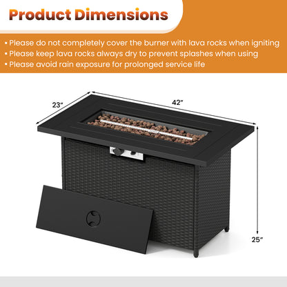 44.5" Propane Fire Pit Table with 50,000 BTU Burner