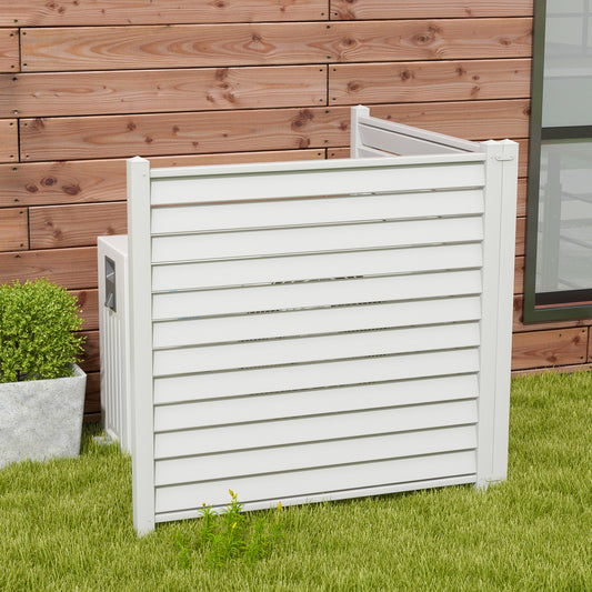 44 x 45 Inch Vinyl Picket Fence Panels with Metal Ground Stakes-White