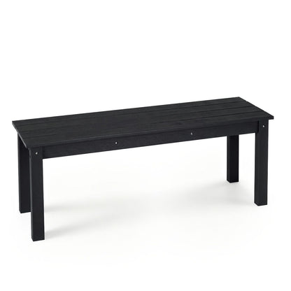 45" Outdoor HDPE Bench with 660 lbs Capacity with Slatted Seat for Patio