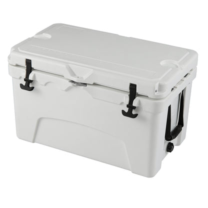45 Quart Portable Hard Cooler Insulated Ice Chest Keeps Cool for up to 6 Days-White