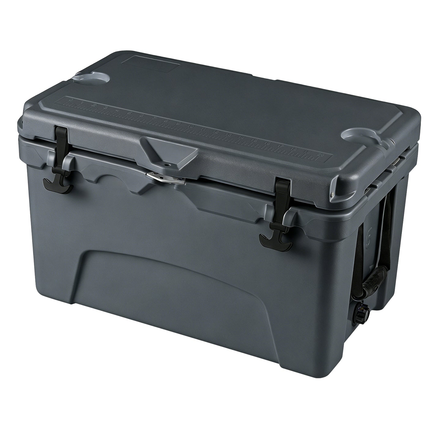 45 Quart Portable Hard Cooler Insulated Ice Chest Keeps Cool for up to 6 Days-Gray