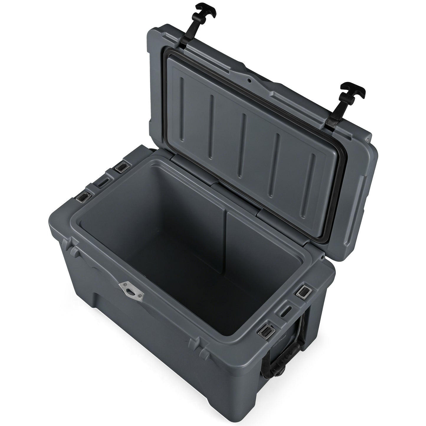 45 Quart Portable Hard Cooler Insulated Ice Chest Keeps Cool for up to 6 Days-Gray