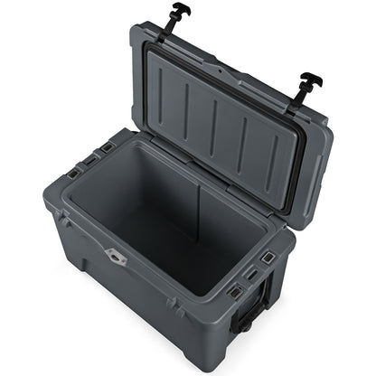 45 Quart Portable Hard Cooler Insulated Ice Chest Keeps Cool for up to 6 Days-Gray