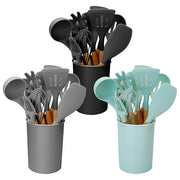 11Pcs Teal Silicone Cooking Utensil Set