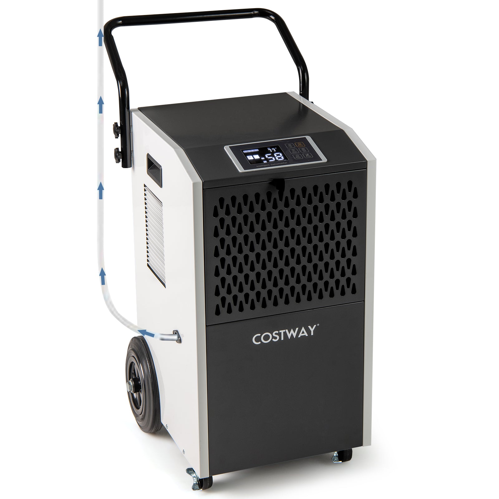 154 Pints Commercial Dehumidifier with Pump and Drain Hoses-White