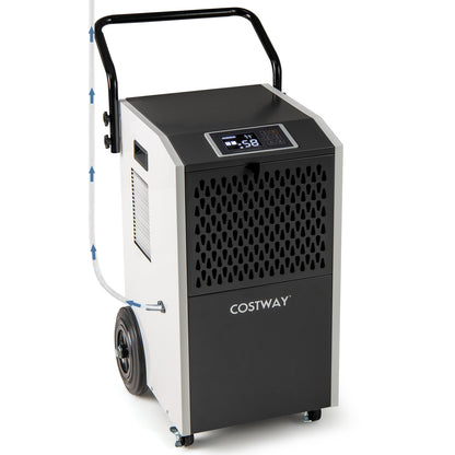 154 Pints Commercial Dehumidifier with Pump and Drain Hoses-White