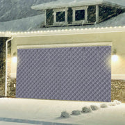 16*7FT Magnetic Thermal Insulated Garage Door Curtain for Winter Two-Car Garage Screen with Magnetic Closure 8 Roll Up Buckle Straps for Two Cars Weat