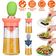 Oil Dispenser Bottle 2 In 1 Cooking Glass Olive Oil Dispenser Silicone Dropper