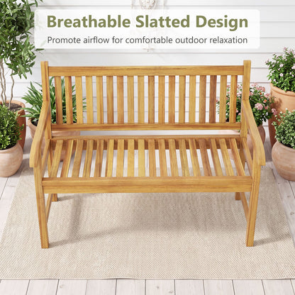 47" Teak Wood Outdoor Garden Bench 800 lbs Capacity
