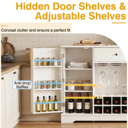 47.2 Inch Sideboard Cabinet with Wine Rack and Storage