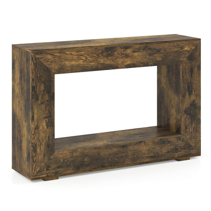 47" Farmhouse Console Table with 2-Tier Storage Shelf