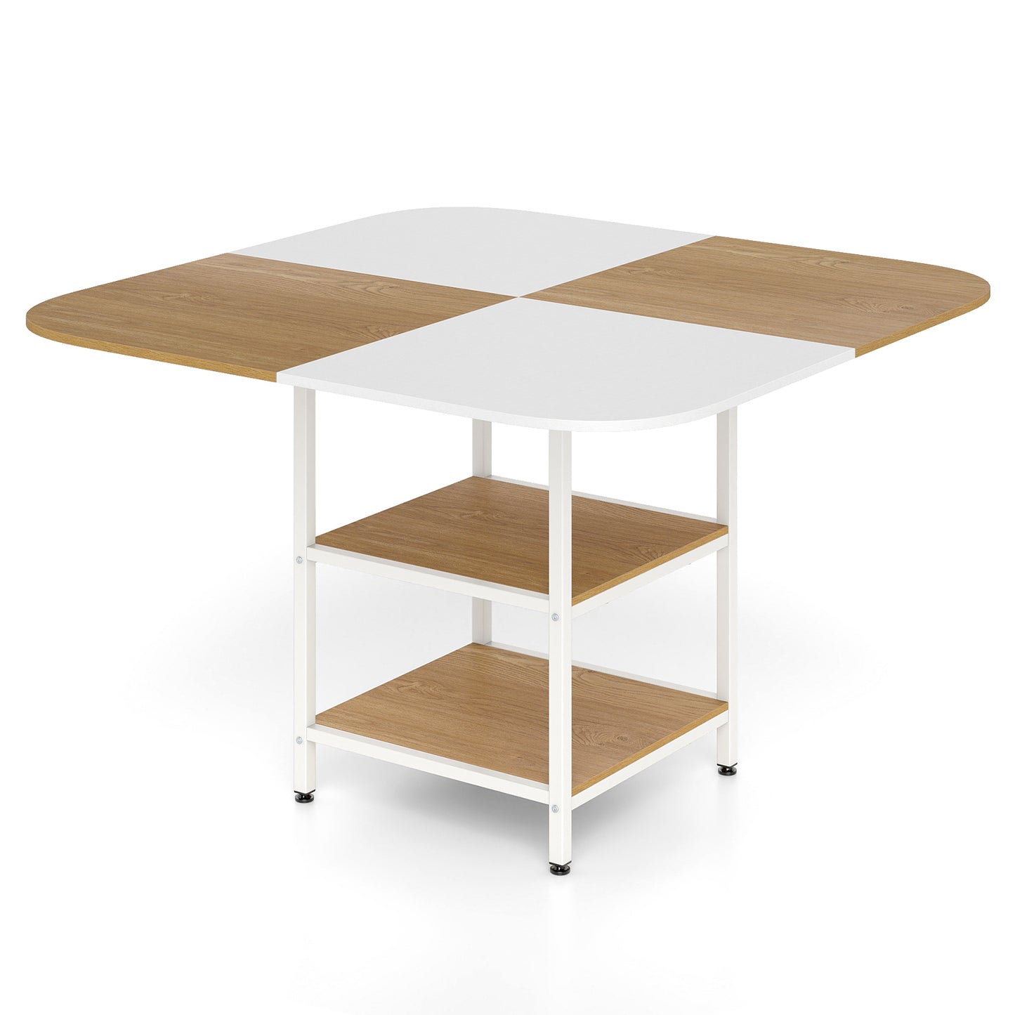 47.5 inch Modern Dining Table Square Kitchen Table with Mix-colored Tabletop-Natural