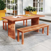 47 Inch Patio Wood Bench with Slatted Seat 2-Person