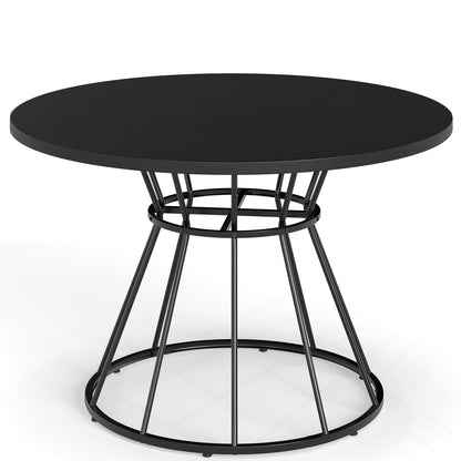 47 Inches Round Dining Table for 4 Farmhouse Kitchen Table with Wooden Tabletop