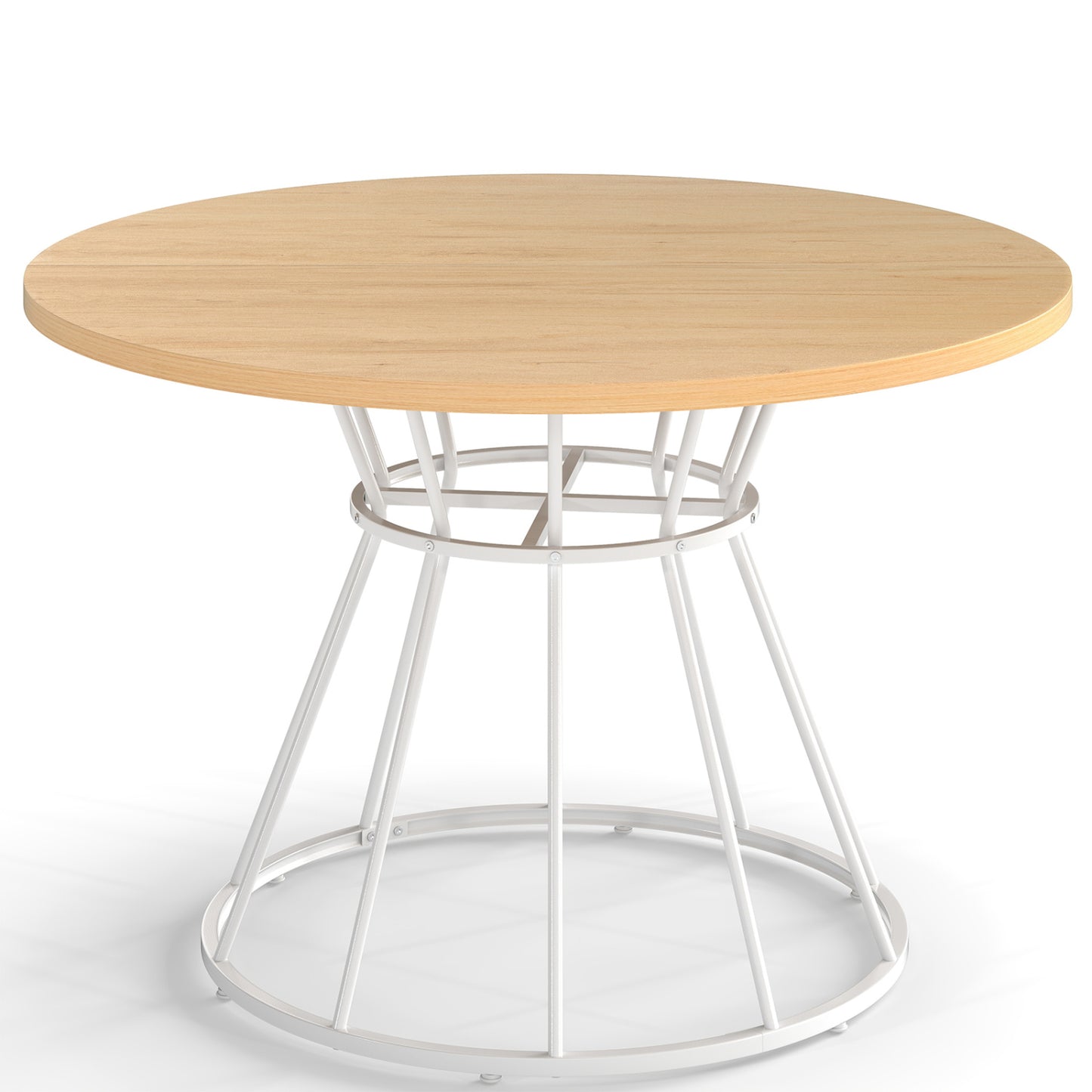 47 Inches Round Dining Table for 4 Farmhouse Kitchen Table with Wooden Tabletop