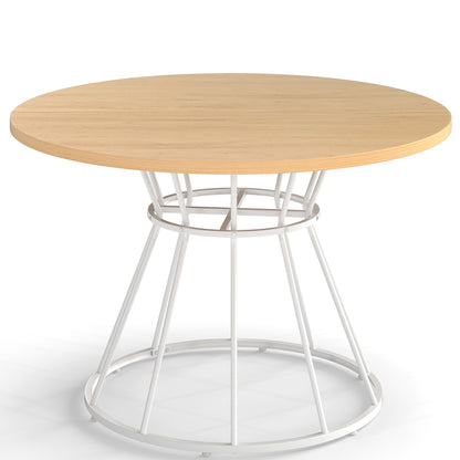 47 Inches Round Dining Table for 4 Farmhouse Kitchen Table with Wooden Tabletop