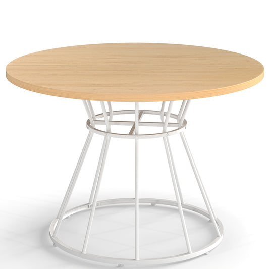 47 Inches Round Dining Table for 4 Farmhouse Kitchen Table with Wooden Tabletop