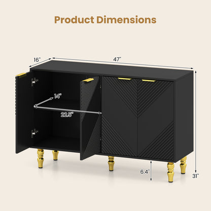 47" Sideboard Buffet Cabinet with Chevron Fluted Doors