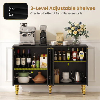 47" Sideboard Buffet Cabinet with Chevron Fluted Doors