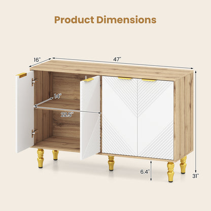 47" Sideboard Buffet Cabinet with Chevron Fluted Doors