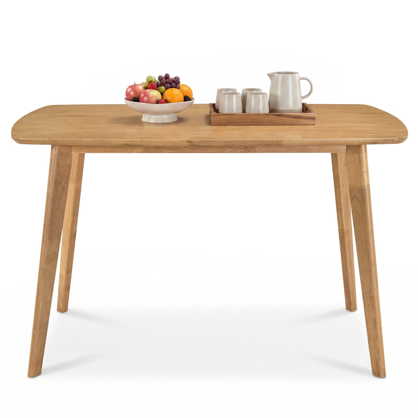47" Solid Wood Dining Table for 4 People - Natural Finish