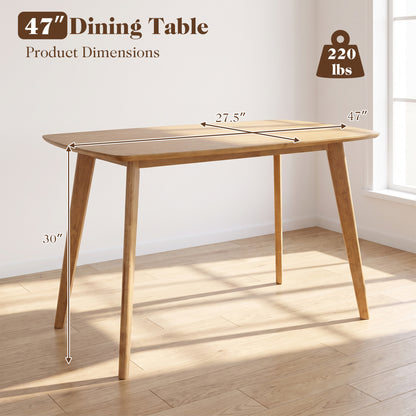 47" Solid Wood Dining Table for 4 People - Natural Finish