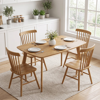 47" Solid Wood Dining Table for 4 People - Natural Finish