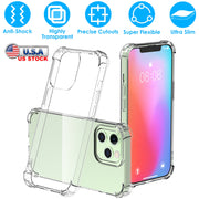 Shockproof Clear Phone Case Soft TPU Transparent Phone Cover Anti-Shock Ultra-Thin Phone Case Cover Fit for iPhone 14/14Plus/14Pro/14Pro Max/13/13Pro/
