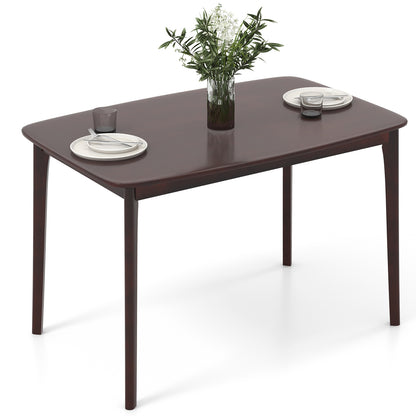 48 Inch Solid Wood Dining Table with Rubber Wood Supporting Legs for Kitchen Dining Room-Espresso - Espresso
