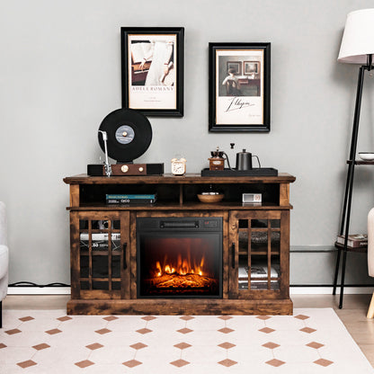 48 Inch Electric Fireplace TV Stand with Cabinets for TVs Up to 5