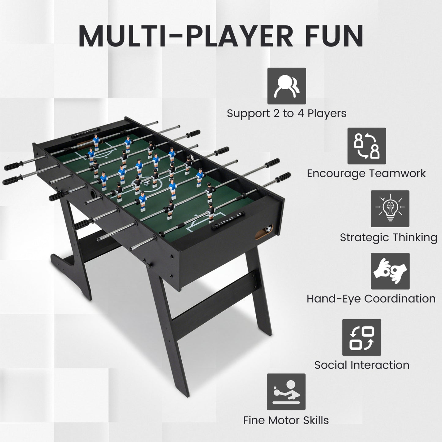 48 Inch Folding Foosball Table - Competition Size