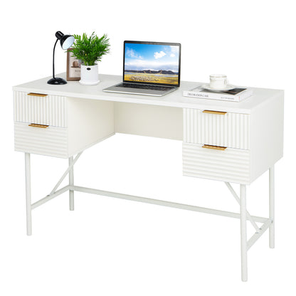 48 Inch Home Office Computer Desk with 4 Drawers-White