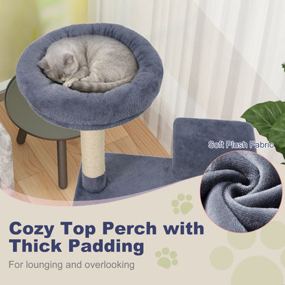 48 Inches Tall Cat Tree Multi-Level Kitten Tower with Large Condo Padded Top Perch-Grey