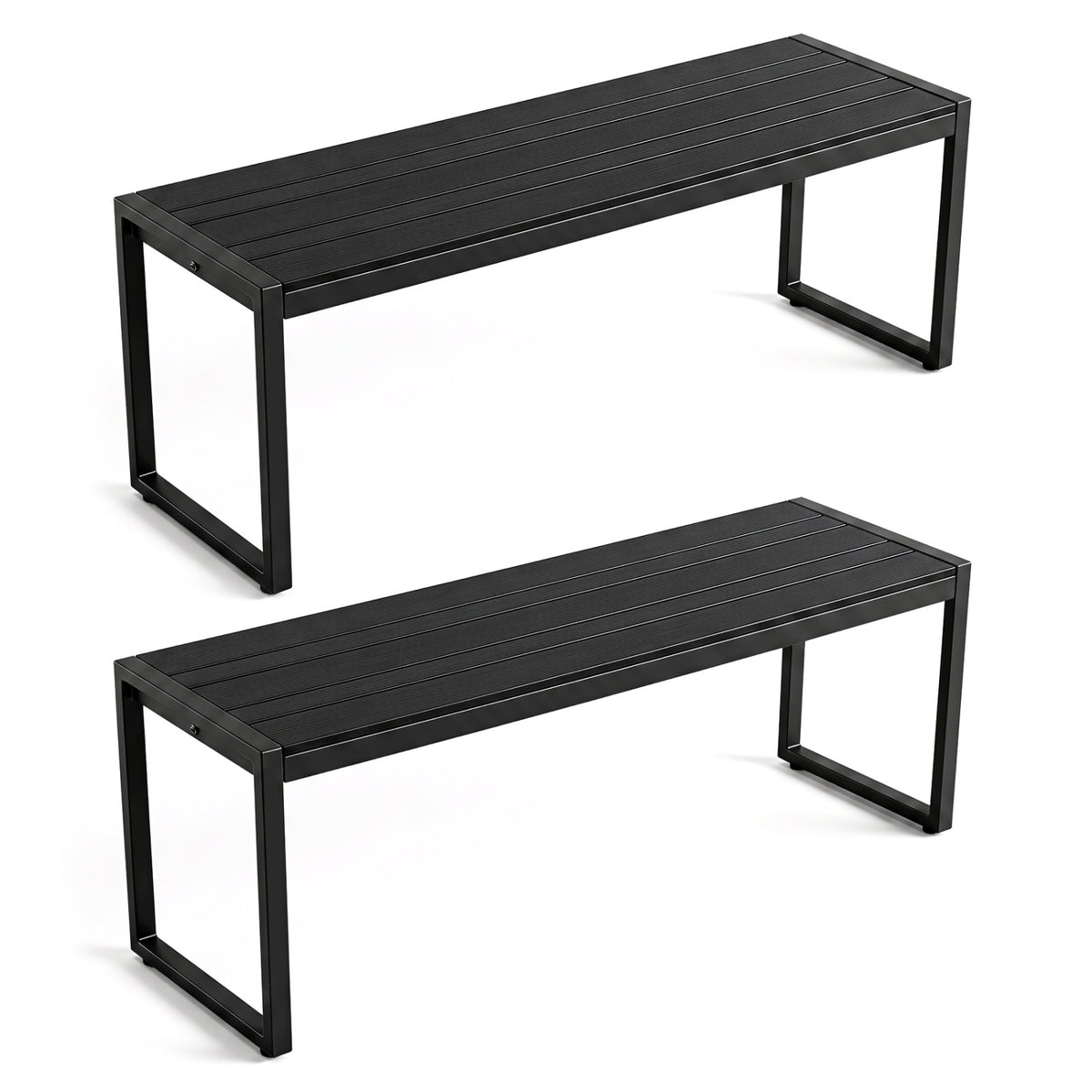 48" Outdoor Bench Set of 2 - Wood-Plastic Composite