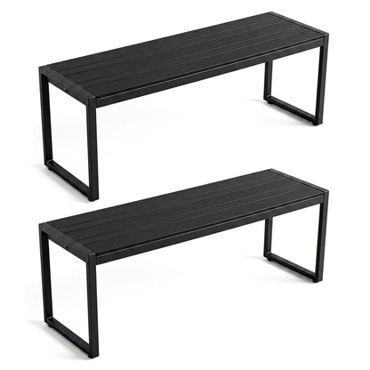 48" Outdoor Bench Set of 2 - Wood-Plastic Composite