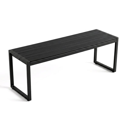 48" Outdoor Bench with Wood-Plastic Composite Seat - Black