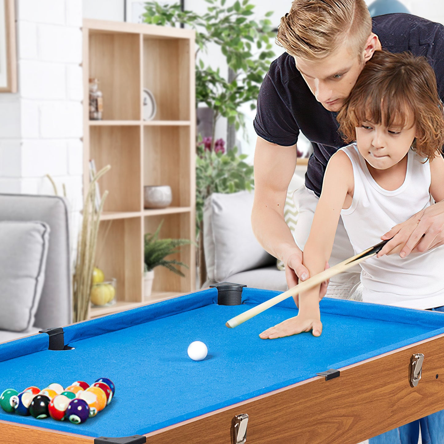 48 Inch 3-In-1 Multi Combo Game Table with Soccer for Game Rooms
